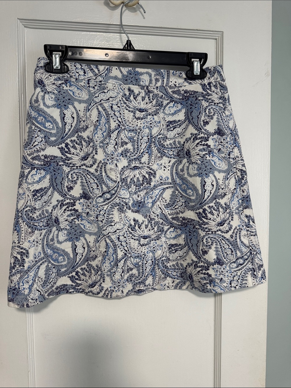 Margaret M Blue Paisley A-Line Skirt